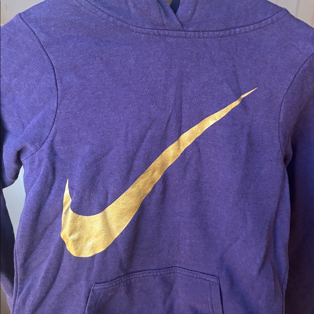 Nike Hoodie in Purple with Gold Swoosh